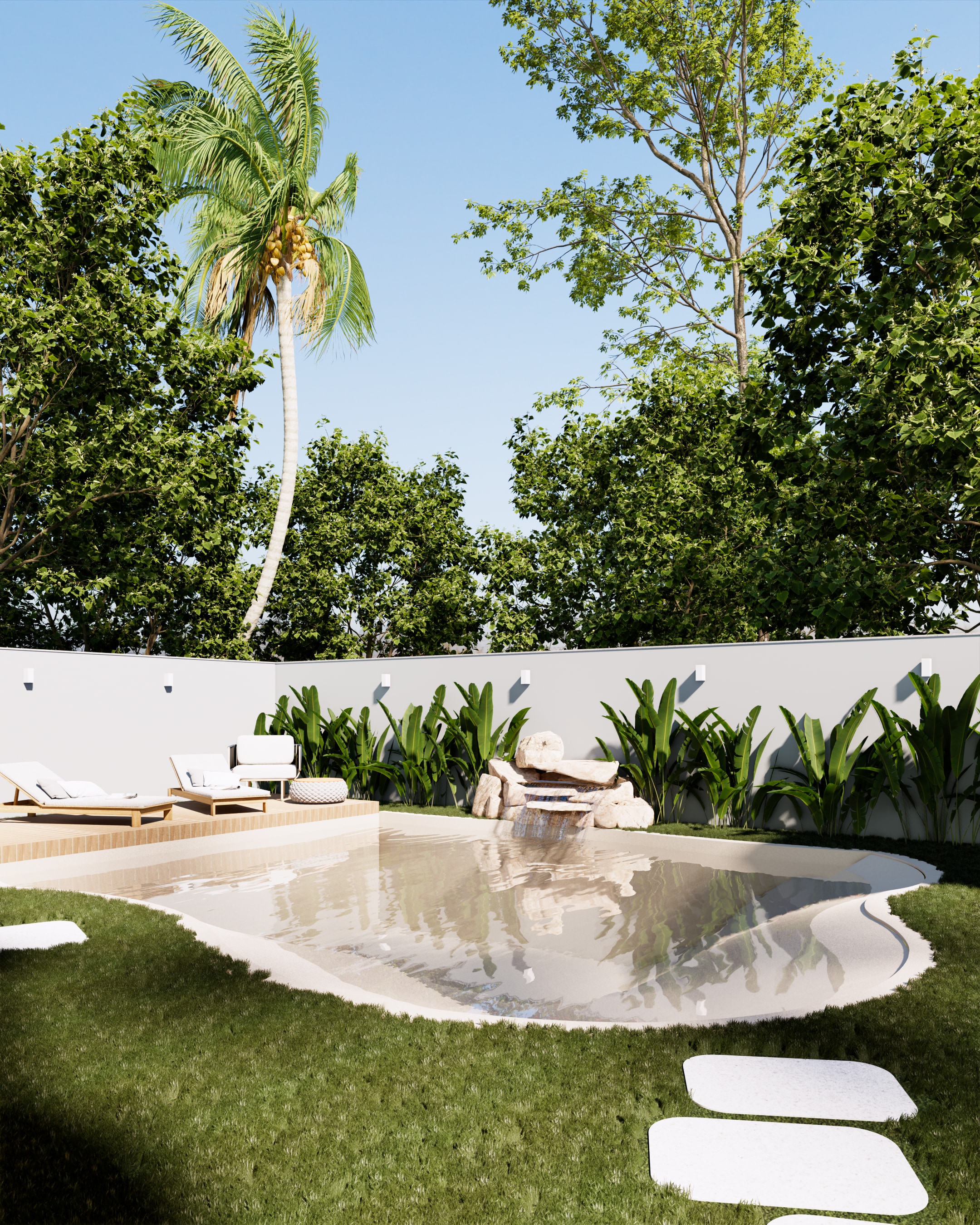 Piscina e área externa